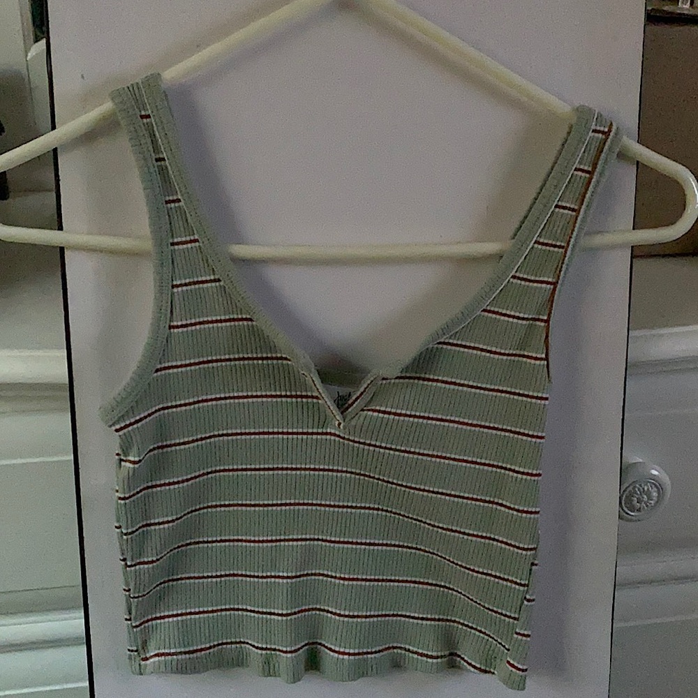 green stripped tank top